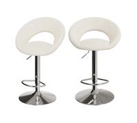 Lot de 2 chaises de bar en tissu bou rème 61/76,5 cm - Cloclo - Maison Pavane