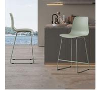 Lot de 2 chaises de bar H65 cm gris-vert - NORYZ
