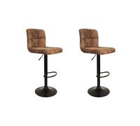 Home Deco Factory Chaises de bar Downtown réglables Lot de 2 Marron