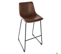 Tabouret de bar simili marron Lois Atmosphera Assise simili cuir marron et structure métal noir G