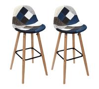 Lot de 2 Tabourets - HOME DECO FACTORY - Patchwork - Contemporains - Multicolores
