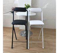 Lot de 2 chaises de bar pliables avec dossier et repose-pieds - Tabouret de bar rembourré - Hauts tabourets de bar pliants pour cuisine et jeux - Noir - 61 cm