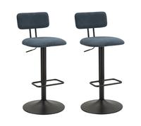 Lot de 2 Chaises de Bar Réglable "Destiny" 85-106cm Noir & Bleu