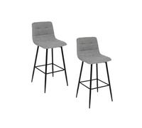 Atmosphera - Lot de 2 chaises de bar rembourrées SIRAC - Gris - Sirac Gris
