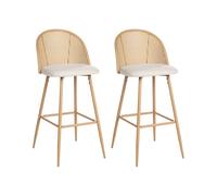 Lot de 2 chaises de bar CORNELL Métal Marron clair
