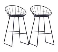 Lot de 2 Chaises de Bar Sièges Bistrot Cuisine Salon Noir Similicuir vidaXL