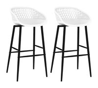 Lot de 2 Chaises de Bar Sièges Pub Bistrot Cuisine Salon Dîner Blanc vidaXL