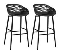 Lot de 2 Chaises de Bar Sièges Pub Bistrot Cuisine Salon Dîner Noir vidaXL