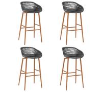 Lot de 2 Chaises de Bar Sièges Pub Bistrot Cuisine Salon Dîner Noir vidaXL