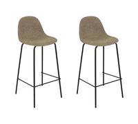 Atmosphera – Tabouret de bar Vladi – Lot de 2 – 43,5 x 41,5 cm – Beige