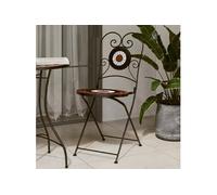 vidaXL Chaises de bistro pliables Terre cuite et céramique blanche - Lot de 2
