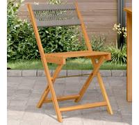 Lot de 2 Chaises de Bistrot Sièges Jardin Gris Bois d'Acacia et Corde vidaXL