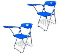 Lot de 2 chaises de bureau pliantes avec tablette d'écriture - Cadre en acier pour formation, conférence, réunions d'affaires et environnement d'apprentissage