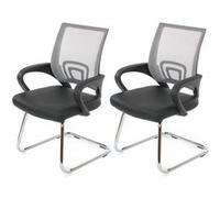 Lot De 2 Chaises De Conférence / Chaise Visiteurs Ancona, Simili-Cuir Gris Multicolore