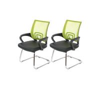 Mendler Chaises de conférence Ancona simili-cuir vert - Lot de 2