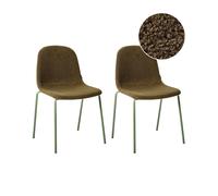 Lot de 2 Chaises de Conférence en Bouclé Rembourré Pieds en Fer Mobilier de Bure