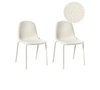 Lot de 2 Chaises de Conférence en Bouclé Rembourré Pieds en Fer Mobilier de Bure