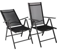 lot de 2 chaises de jardin à dossier haut en aluminium Chaise pliante