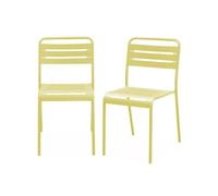 sweeek - Lot de 2 chaises de Jardin Acier. 2 Places. Jaune. Amelia. L44 x P52 x H79cm