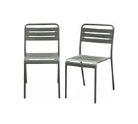 Alice's Garden - Lot de 2 chaises de Jardin Acier. 2 Places. Savane. Amelia. L44 x P52 x H79cm
