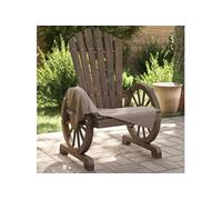 Lot de 2 Chaises de Jardin AdiRondack, Fauteuils avec Dossier, Sièges avec Accoudoirs Terrasse Patio Extérieur, Bois 365092