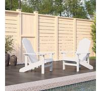 Lot de 2 Chaises de Jardin Adirondack Sièges Patio Terrasse PEHD Blanc vidaXL