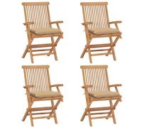 Chaises pliantes avec coussins anthracite, 2 pièces, en teck massif vidaXL