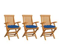Chaises pliantes avec coussins anthracite, 2 pièces, en teck massif vidaXL