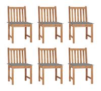 Lot de 2 Chaises de Jardin avec Coussins Siège Bois de Teck Massif vidaXL