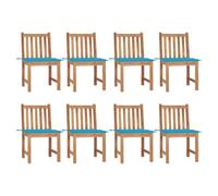 Lot de 2 Chaises de Jardin avec Coussins Siège Bois de Teck Massif vidaXL
