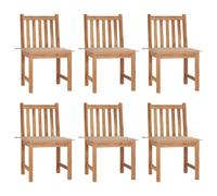 Lot de 2 Chaises de Jardin avec Coussins Siège Bois de Teck Massif vidaXL