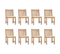 Lot de 6 Chaises de Jardin avec Coussins, Sièges de Terrasse, Chaises de Salle à Manger, Meubles de Patio Extérieur, Bois de Teck Massif