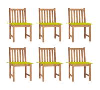 Lot de 2 Chaises de Jardin avec Coussins Siège Bois de Teck Massif vidaXL