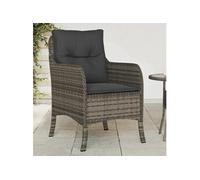 Lot de 2 Chaises de Jardin avec Coussins, Sièges de Patio avec Housse Amovible, Meubles d'Extérieur Terrasse, Gris 365147