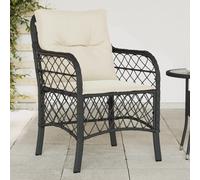 Lot de 2 chaise H. 86 cm empilable non pliable exterieur en resine tressee noir