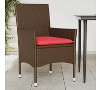 vidaXL Lot de 2 Chaises de Jardin avec Coussins, Sièges avec Accoudoirs, Fauteuils avec Dossier, Meubles de Terrasse, Moderne, Marron Résine Tressée