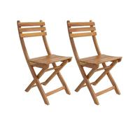 sweeek - Lot de 2 chaises de Jardin CALENA Pliables Acacia Naturel. 40 x 52 x 85 cm
