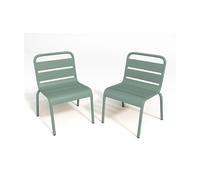 Lot de 2 chaises de jardin empilables pour enfants en métal - Vert amande - POPAYAN de MYLIA