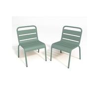 Lot de 2 chaises de jardin empilables pour enfants en métal - Vert amande - POPAYAN de MYLIA