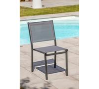 Lot de 2 chaises de jardin en alu et toile plastifiéee