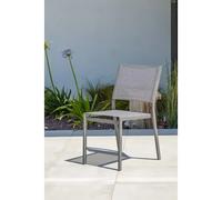 DCB Garden – Lot de 2 chaises de jardin empilables en aluminium, toile plastifiée – Gris anthracite