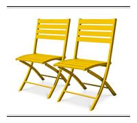 Lot de 2 Chaises de Jardin Pliantes "Marius" 82cm Moutarde
