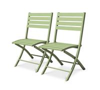 Lot de 2 chaises de jardin en aluminium vert lagune
