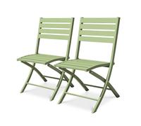 Lot de 2 chaises de jardin en aluminium - Vert lagune - MARIUS