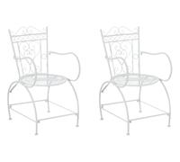 Lot De 2 Chaises De Jardin En Métal Blanc Blanc