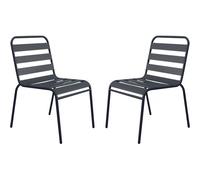 Lot De 2 Chaises De Jardin En Métal Empilables "Bilbao" - Gris Gris