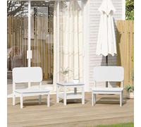 Lot de 2 chaises de jardin en pin massif, blanches, 60 x 52,5 x 72 cm, pour jardin et terrasse, chaises d'extérieur durables, meubles de jardin confortables pour les loisirs détendus, design rustique