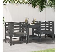 Lot de 2 chaises de jardin en pin massif gris, 61,5 x 53 x 71 cm, robustes pour jardin, terrasse et balcon, meubles de jardin confortables pour des heures de détente