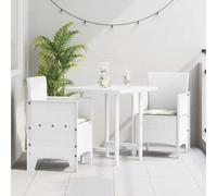 Lot de 2 chaises de jardin en polypropylène PP, blanches, 53 x 49 x 85 cm, résistantes aux UV, imperméables, aspect rotin, pour jardin, terrasse, balcon, extérieur, meubles de jardin, empilables