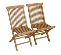 Happy Garden Lot de 2 chaises de jardin LOMBOK pliantes en teck